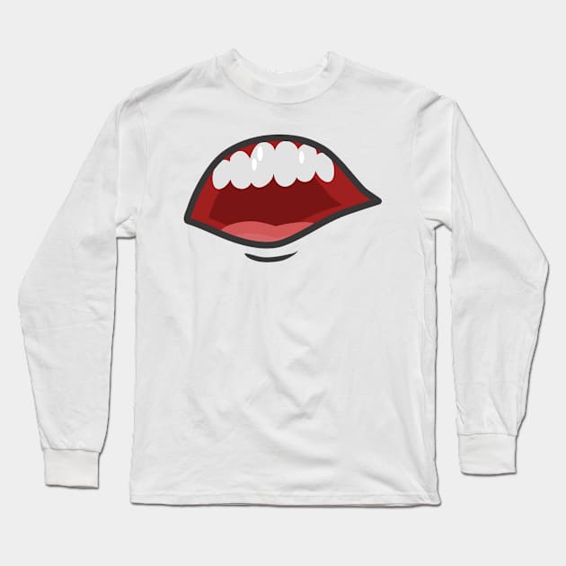 Cartoon Mouths Face Long Sleeve T-Shirt by Designerabhijit